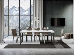 Mesa consola extensível 90x40/300 cm Everyday Cinza Branca quadro Antracite*ITAMOBY Best