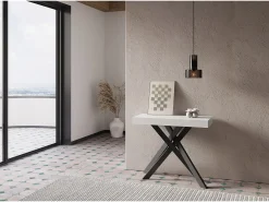 Best Mesa consola extensível 90x40/196 cm Krack Small cinza branca pernas antracite Consola