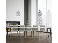 Mesa consola extensível 90x40/300 cm Rio Cinza Branca quadro Ferrugem Consola
