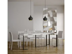 Mesa consola extensível 90x40/196 cm Futura Small Cinza Branca quadro Antracite^ITAMOBY Best