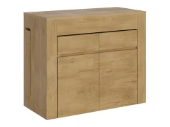 ITAMOBY Consola*Mesa consola extensível 90x42/302 cm Evolve Carvalho Natural extensões internas com banco inferior e superior Castanho