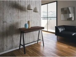 Mesa consola extensível 90x40/196 cm Banco Small Nogueira quadro Antracite^ITAMOBY Clearance