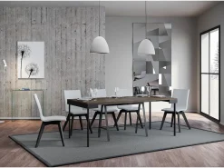 Mesa consola extensível 90x40/196 cm Banco Evolution Small Nogueira quadro Antracite*ITAMOBY Outlet