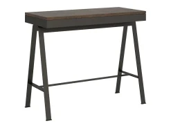 Mesa consola extensível 90x40/196 cm Banco Evolution Small Nogueira quadro Antracite*ITAMOBY Outlet