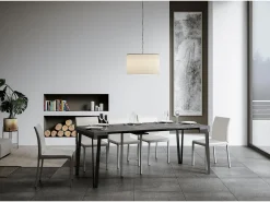 ITAMOBY Consola*Mesa consola extensível 90x40/196 cm Rio Small Cimento quadro Ferrugem Cinzento