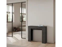 ITAMOBY Consola*Mesa consola extensível 90x25/181 cm Slick Antracite Espatulado Cinzento