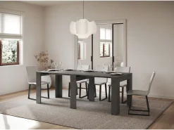 ITAMOBY Consola*Mesa consola extensível 90x25/181 cm Slick Antracite Espatulado Cinzento