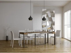 Mesa consola extensível 90x40/300 cm Futura Nogueira quadro Antracite*ITAMOBY Outlet