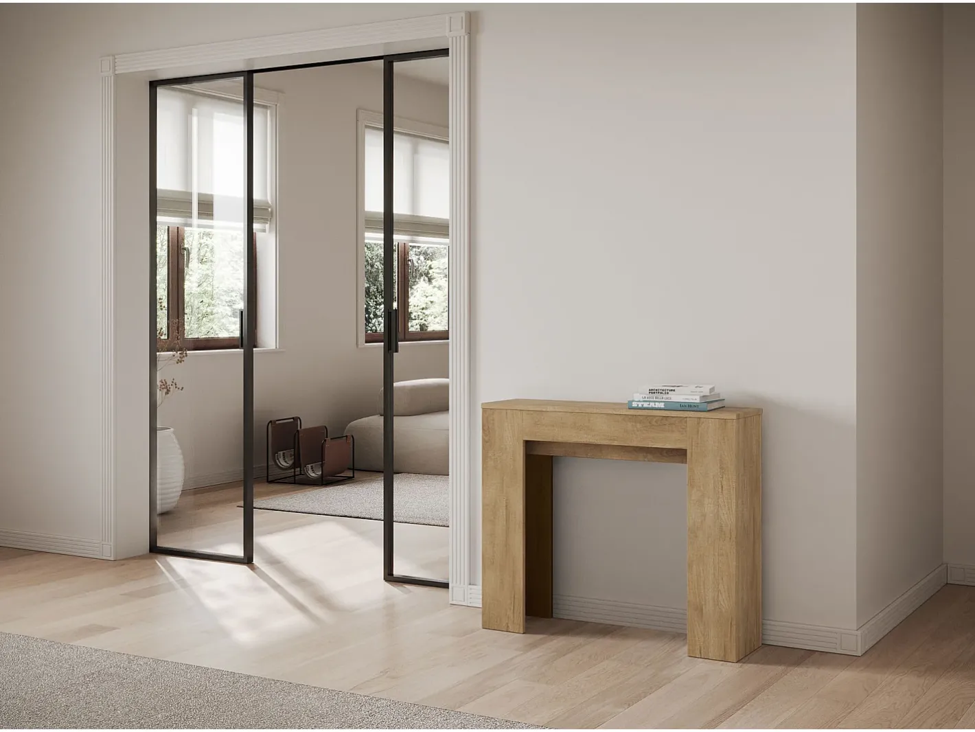 Mesa consola extensível 90x25/181 cm Slick Carvalho Natural*ITAMOBY Hot