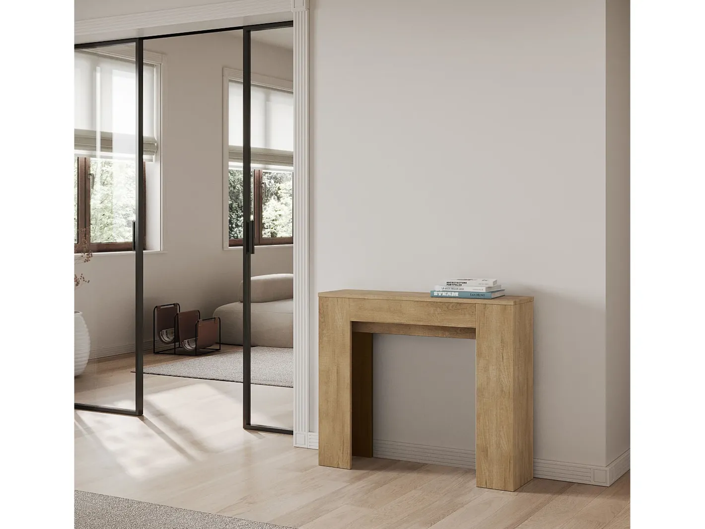 Mesa consola extensível 90x25/181 cm Slick Carvalho Natural*ITAMOBY Hot