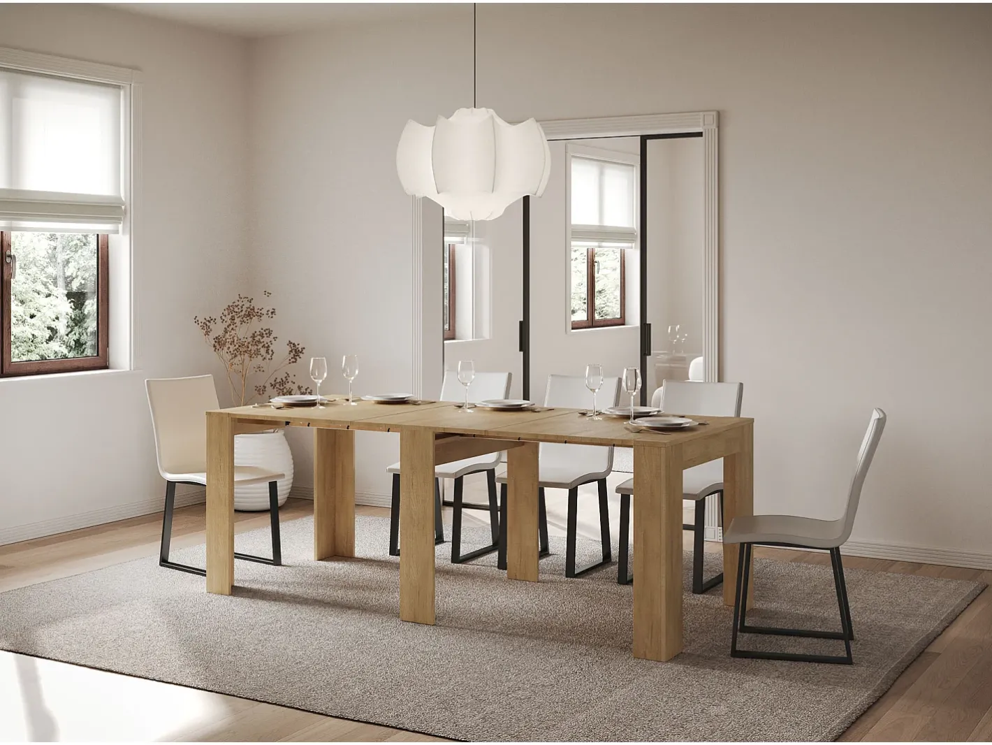 Mesa consola extensível 90x25/181 cm Slick Carvalho Natural*ITAMOBY Hot