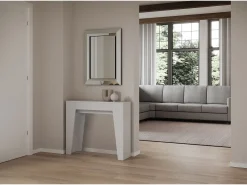 Mesa consola extensível 90x25/181 cm Narrow Cinza Branca*ITAMOBY Online