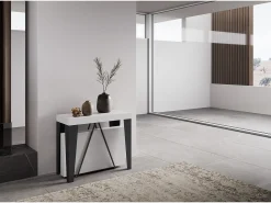 New Mesa consola extensível 90x40/300 cm Algo cinza branca quadro antracite Consola