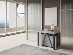 Mesa consola extensível 90x40/196 cm Tarax Small cimento quadro antracite*Ityhome Clearance