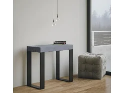 Mesa consola extensível 90x40/196 cm Tecno Small Premium Cimento quadro Antracite^ITAMOBY Clearance