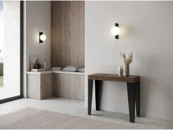 Mesa consola extensível 90x40/300 cm Flame Nogueira quadro Antracite^ITAMOBY Sale