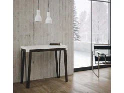 ITAMOBY Consola*Mesa consola extensível 90x40/196 cm Rio Small Cinza Branca quadro Antracite Cinza antracite / Branco