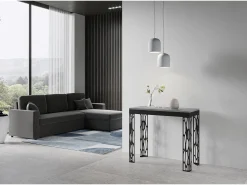 Mesa consola extensível 90x40/196 cm Ghibli Evolution Small Cimento quadro Antracite^ITAMOBY New