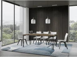 Outlet Mesa consola extensível 90x40/196 cm Ghibli Evolution Small Nogueira quadro Antracite Consola