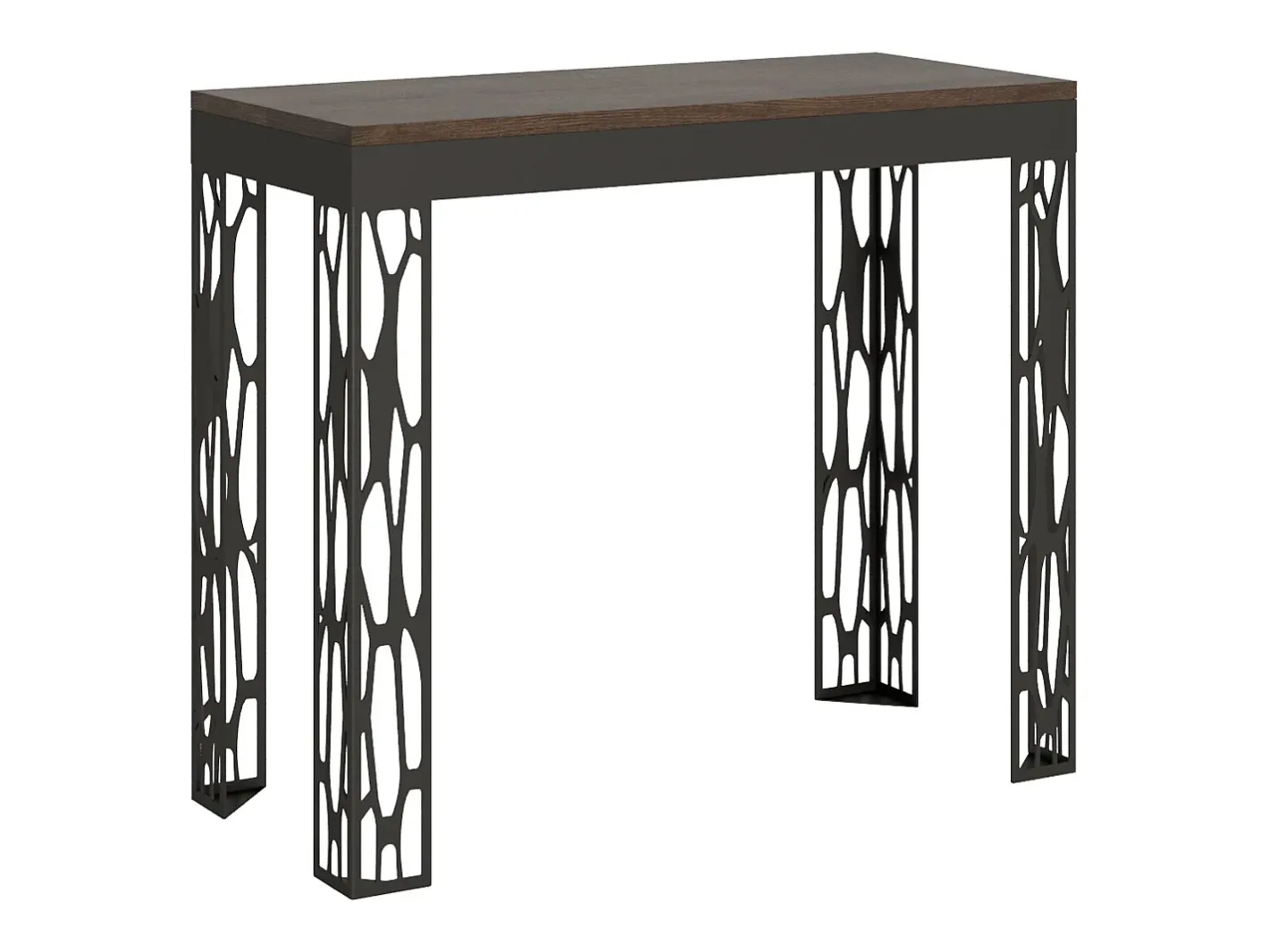Outlet Mesa consola extensível 90x40/196 cm Ghibli Evolution Small Nogueira quadro Antracite Consola