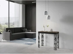 Outlet Mesa consola extensível 90x40/196 cm Ghibli Evolution Small Nogueira quadro Antracite Consola