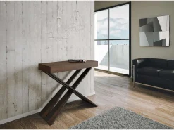 ITAMOBY Consola*Mesa consola extensível 90x40/196 cm Diago Small Nogueira quadro Antracite Natural escuro