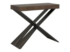 ITAMOBY Consola*Mesa consola extensível 90x40/196 cm Diago Small Nogueira quadro Antracite Natural escuro