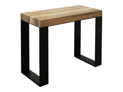 ITAMOBY Consola*Mesa consola extensível 90x40/300 cm Tecno Nogueira quadro Antracite Natural escuro