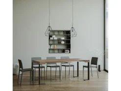 ITAMOBY Consola*Mesa consola extensível 90x40/300 cm Tecno Nogueira quadro Antracite Natural escuro