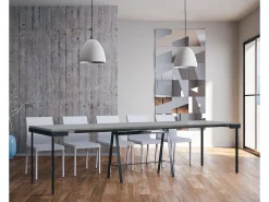 ITAMOBY Consola*Mesa consola extensível 90x40/300 cm Banco Evolution Cimento quadro Antracite Cinzento
