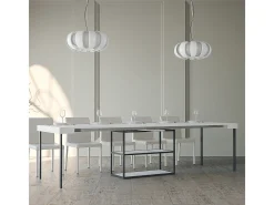 Mesa consola extensível 90x40/300 cm Plano Cinza Branca quadro Antracite^ITAMOBY Discount