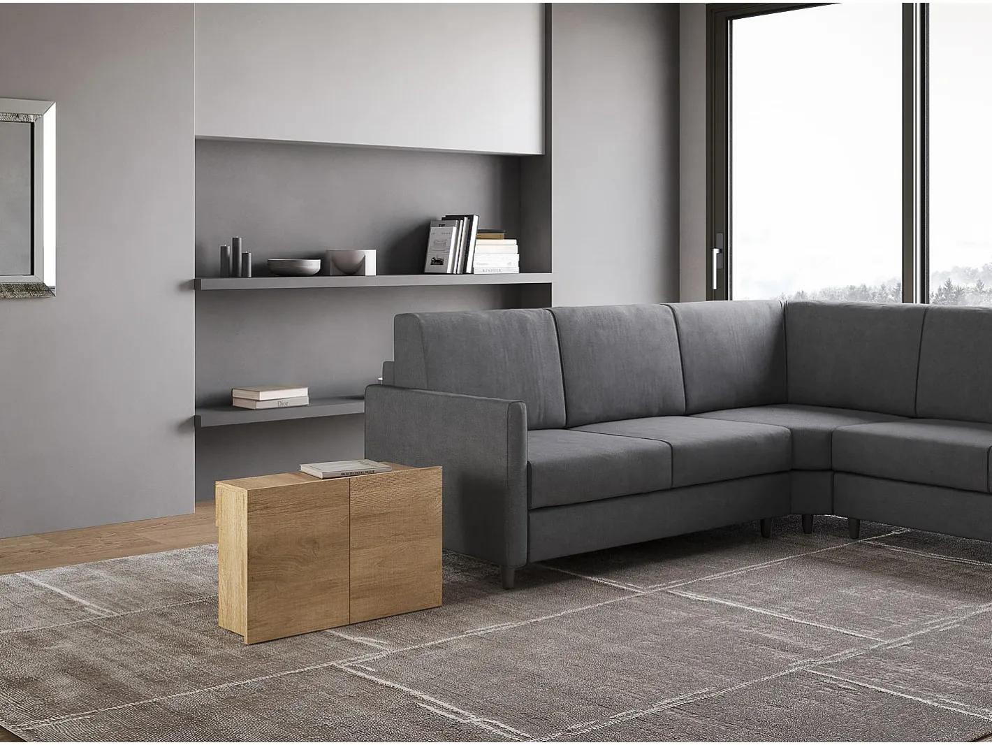 Mesa consola extensível 90x42/302 cm Evolve Carvalho Natural extensões internas com banco inferior^ITAMOBY Clearance