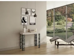 ITAMOBY Consola*Mesa consola extensível 90x40/300 cm Ghibli Cinza Branca quadro Antracite Branco