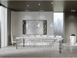 ITAMOBY Consola*Mesa consola extensível 90x40/300 cm Ghibli Cinza Branca quadro Antracite Branco