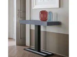 ITAMOBY Consola*Mesa consola extensível 90x40/196 cm Capital Small Cimento quadro Antracite Cinzento