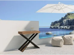 ITAMOBY Consola*Mesa consola extensível 90x40/190 cm Diago Small Abeto tingido quadro Antracite Castanho