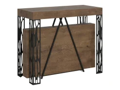 Mesa consola extensível 90x40/196 cm Kerpa Small nogueira quadro antracite^Ityhome Outlet