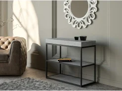Mesa consola extensível 90x40/196 cm Plano Small Cimento quadro Antracite*ITAMOBY Discount