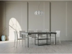 Mesa consola extensível 90x40/196 cm Plano Small Cimento quadro Antracite*ITAMOBY Discount
