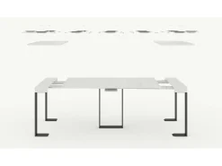 ITAMOBY Consola*Mesa consola extensível 90x40/300 cm Sintesi Nogueira quadro Antracite Natural escuro