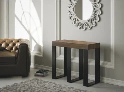 ITAMOBY Consola*Mesa consola extensível 90x40/300 cm Sintesi Nogueira quadro Antracite Natural escuro