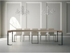ITAMOBY Consola*Mesa consola extensível 90x40/300 cm Sintesi Nogueira quadro Antracite Natural escuro