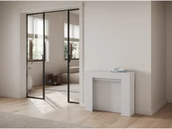 Mesa consola extensível 90x25/211 cm Kiba Cinza Branca extensões internas^ITAMOBY Hot