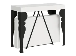 Ityhome Consola*Mesa consola extensível 90x40/300 cm Riza cinza branca quadro antracite Branco