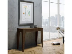 Outlet Mesa consola extensível 90x42/302 cm Isotta Nogueira Consola