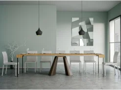 ITAMOBY Consola*Mesa consola extensível 90x40/300 cm Diamante Carvalho Natural quadro Urso Natural claro