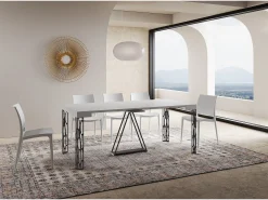 Mesa consola extensível 90x40/196 cm Kerpa Small cinza branca quadro antracite*Ityhome Clearance