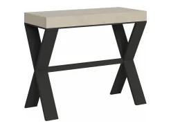 ITAMOBY Consola*Mesa consola extensível 90x40/300 cm Xenia Cachemira quadro Antracite Cinzento