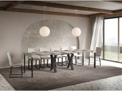 ITAMOBY Consola*Mesa consola extensível 90x40/300 cm Xenia Cachemira quadro Antracite Cinzento