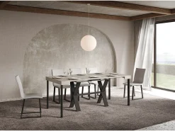 ITAMOBY Consola*Mesa consola extensível 90x40/300 cm Xenia Cachemira quadro Antracite Cinzento